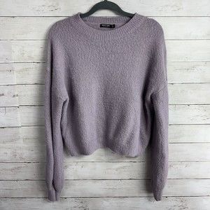 Nasty Gal Purple Dolman Cropped Sweater